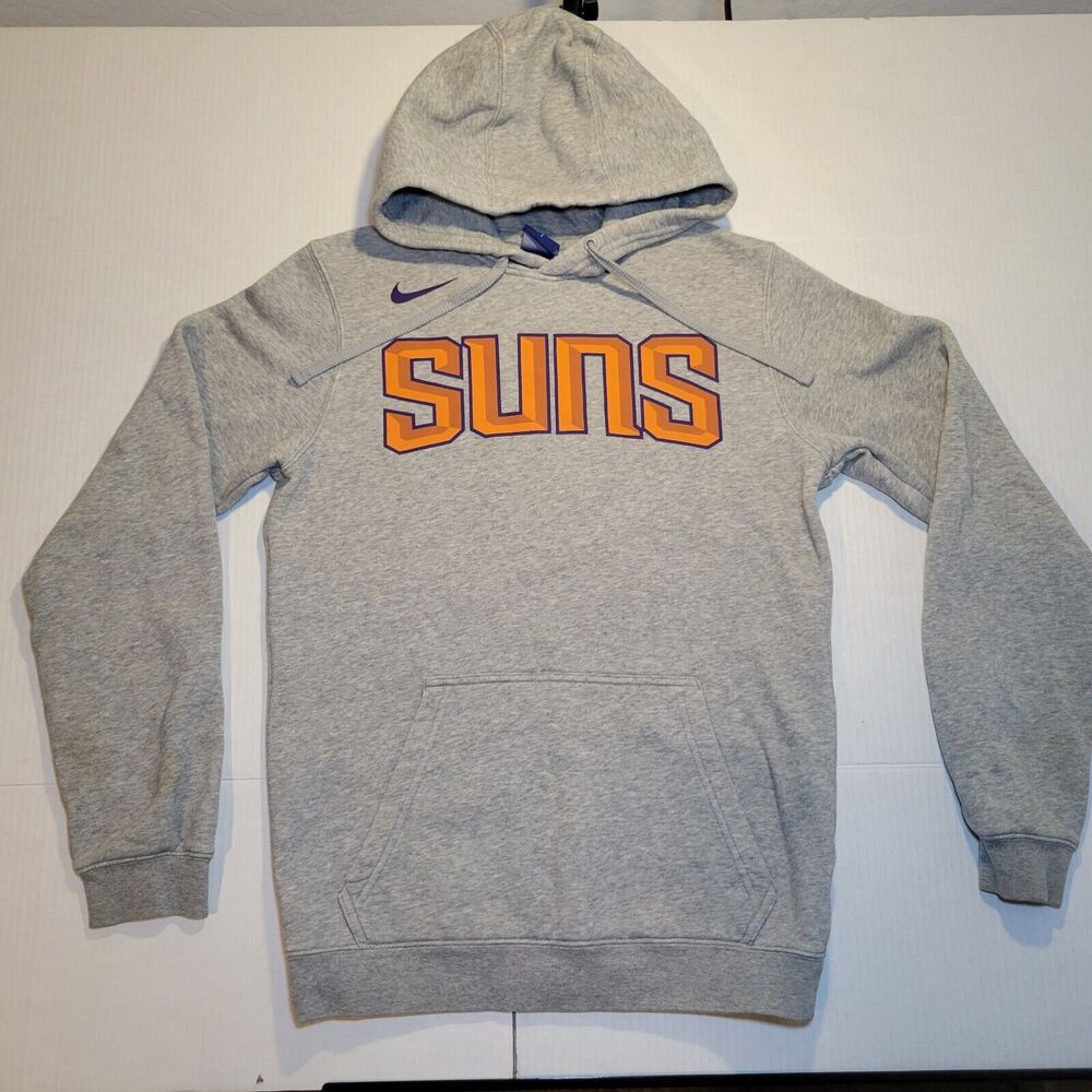 Nike Vintage Phoenix Suns Hoodie Sweatshirt Gray Orange Mens Size Small Blue Tag